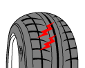タイヤの亀裂・損傷、タイヤの溝深さ